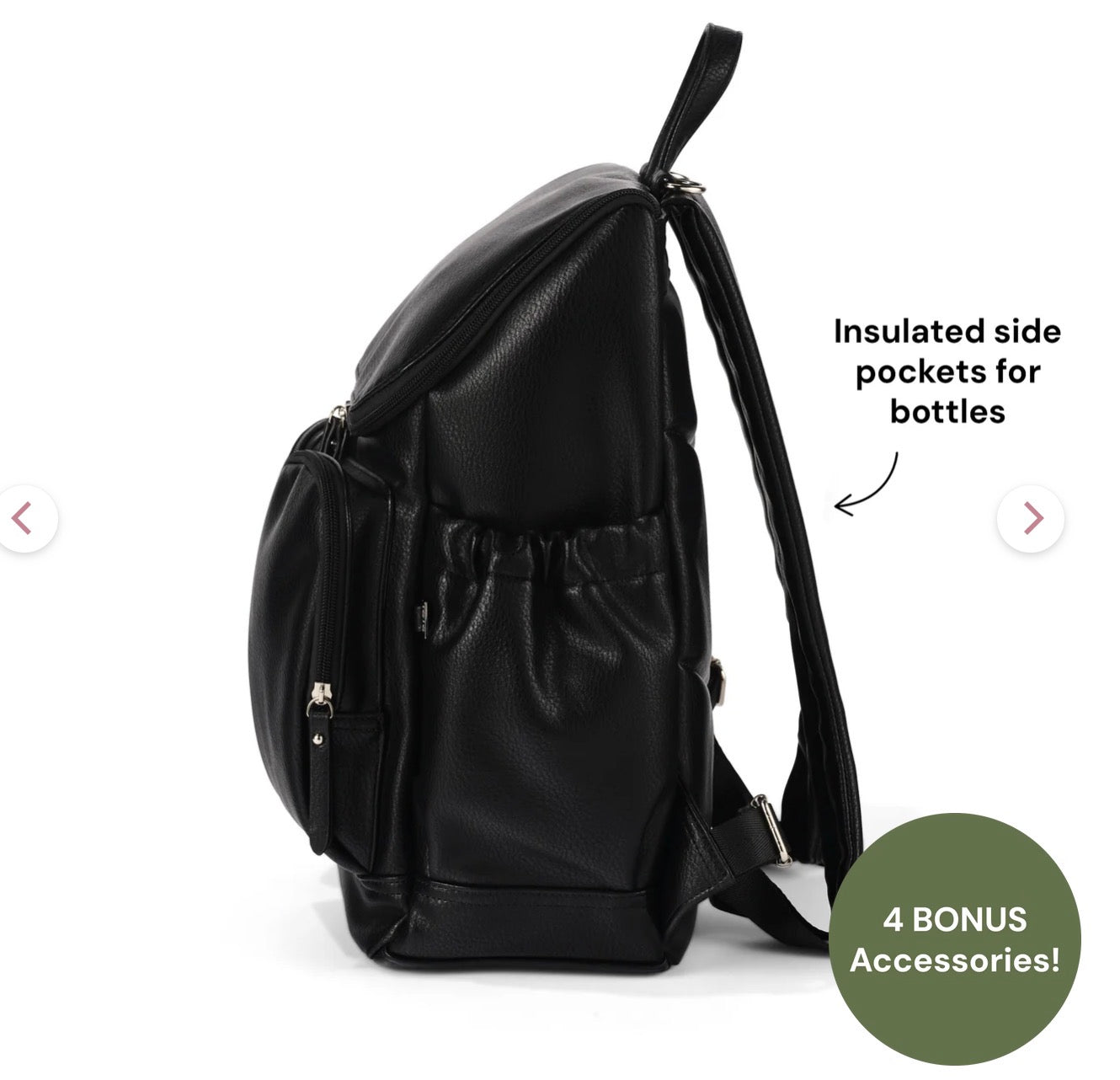 OiOi Signature Nappy Backpack Black Dimple Vegan Leather