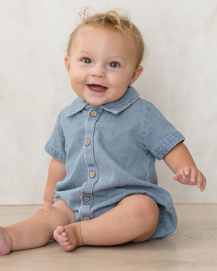 Quincy Mae Romper Matteo Light Denim