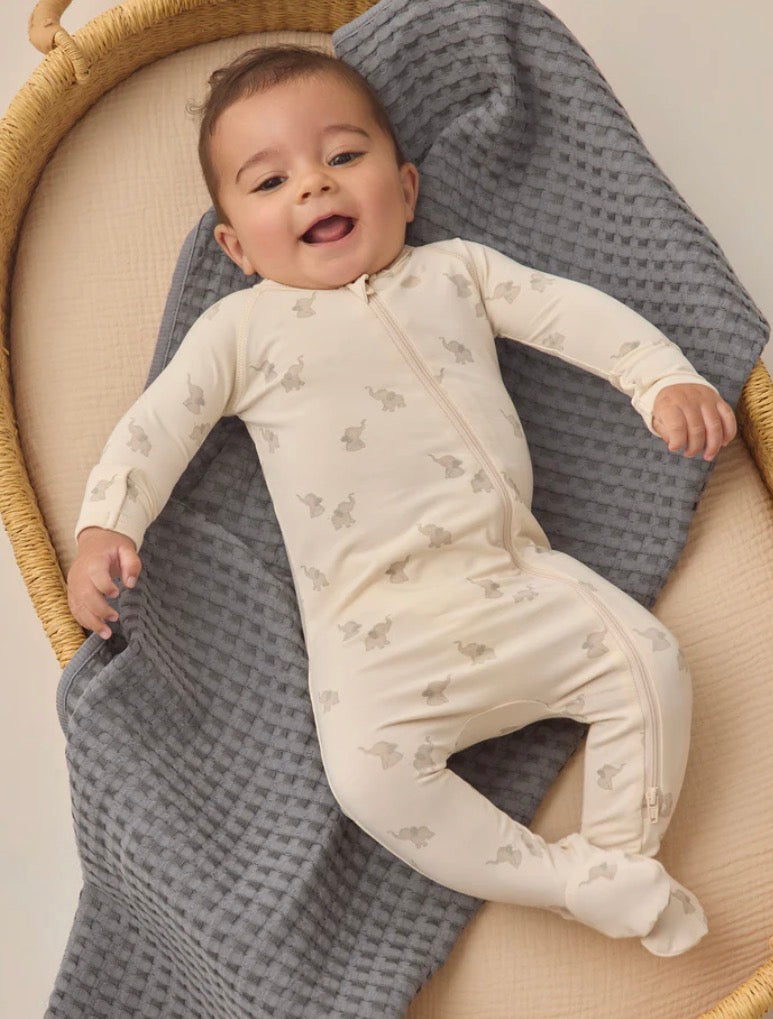 Quincy Mae Bamboo Zip Footie