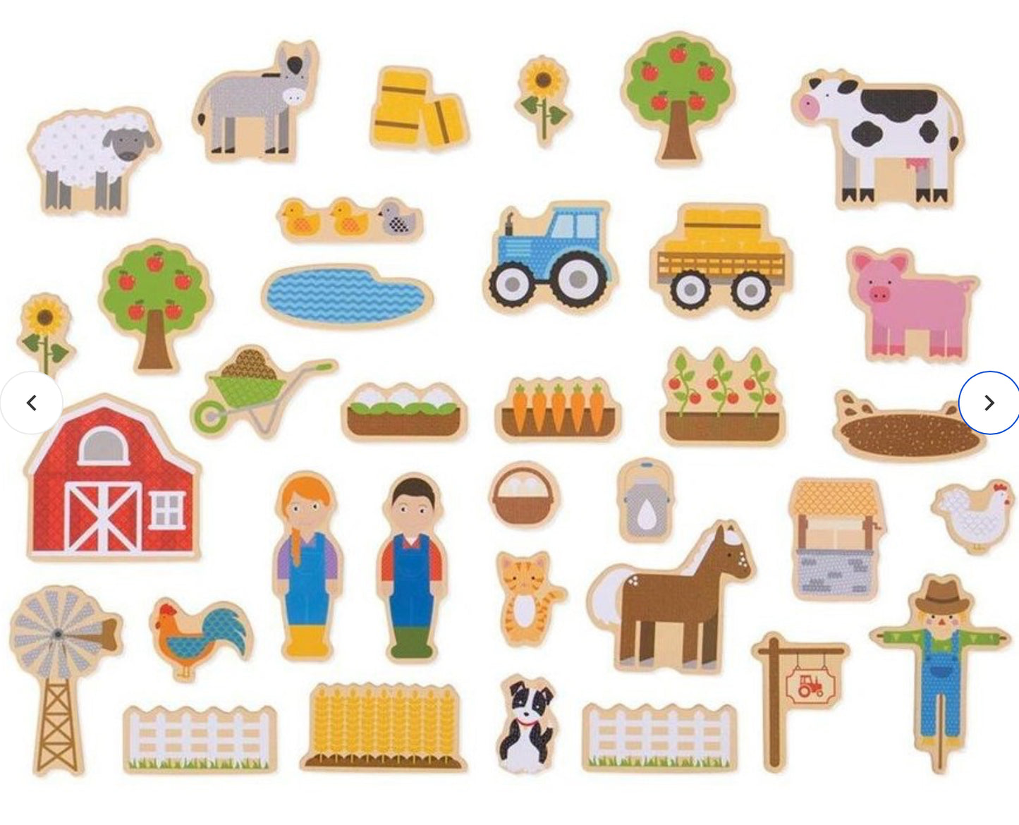 BIGJIGS - Wooden Farm Magnets36 piece