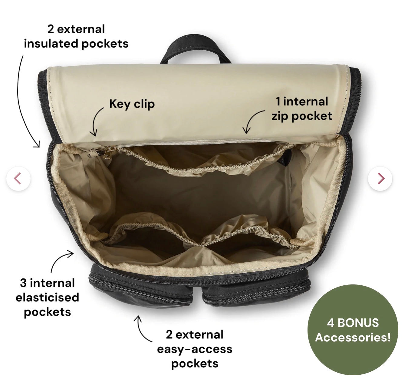 OiOi Signature Nappy Backpack Black Dimple Vegan Leather