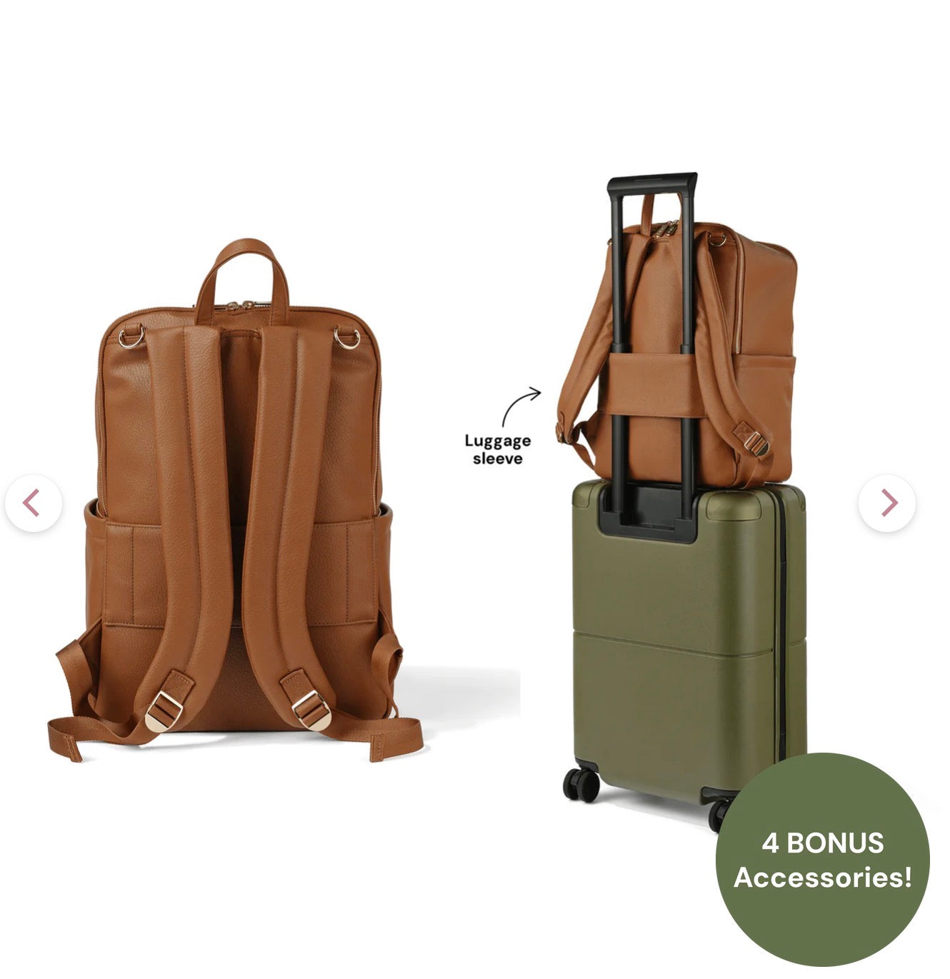 OiOi Multitasker Nappy Backpack Chestnut Vegan Leather