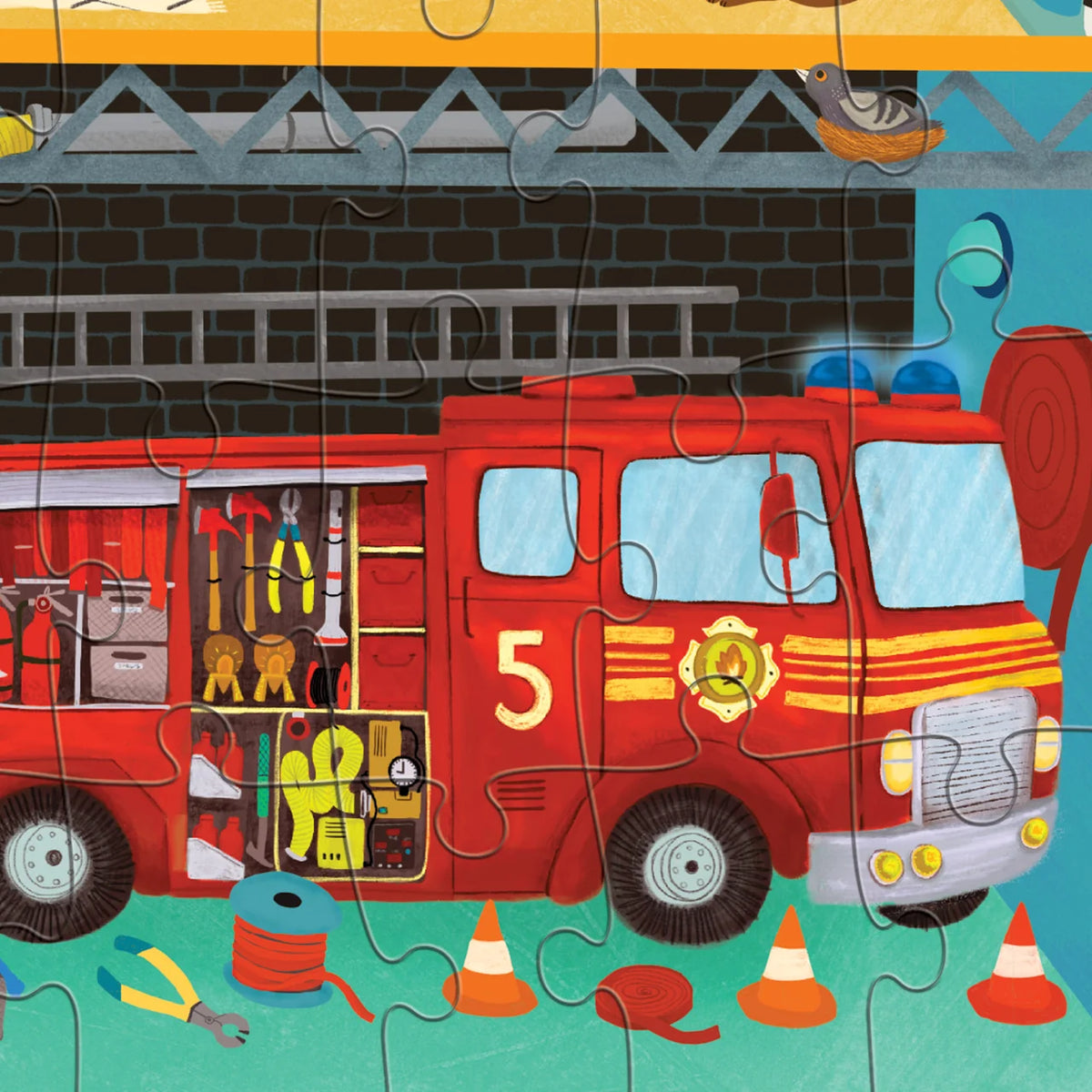 Crocodile Creek Fire Station Puzzle 50 pce
