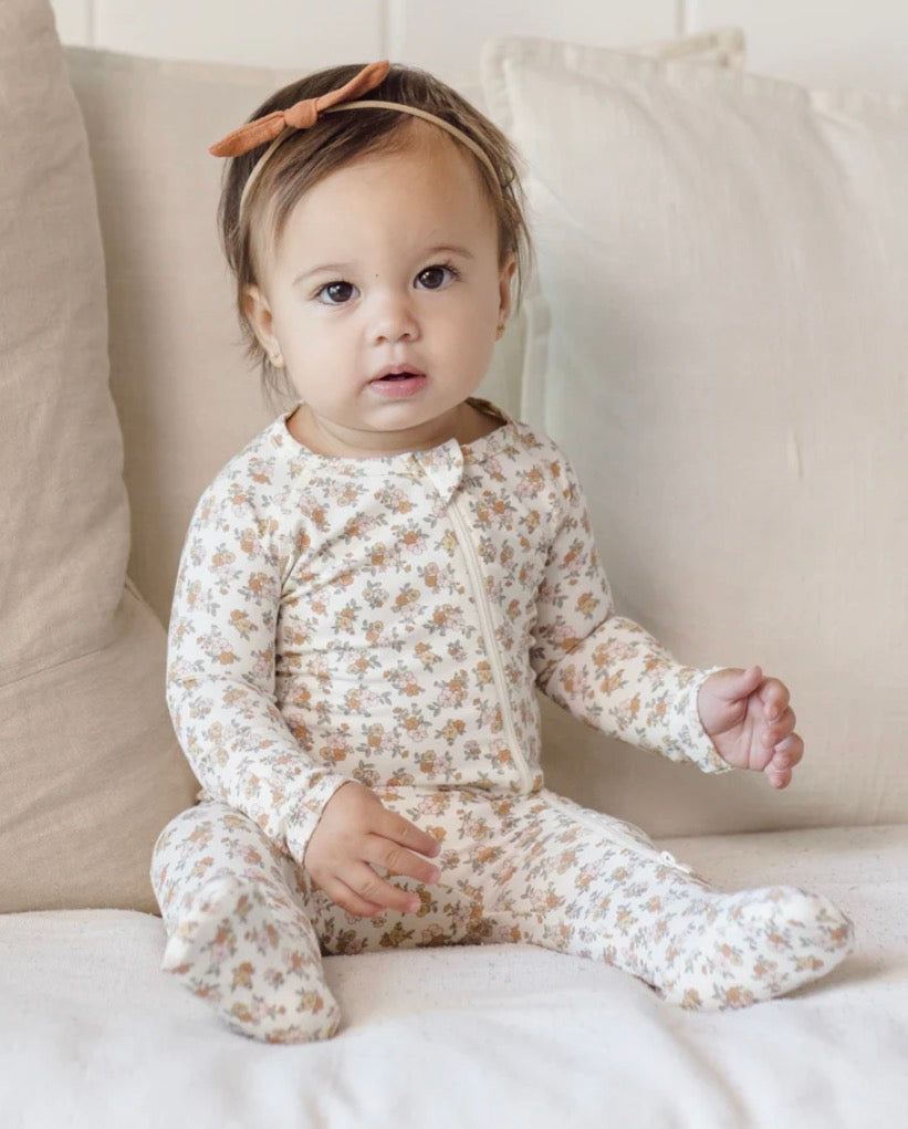 Quincy Mae Bamboo Zip Footie