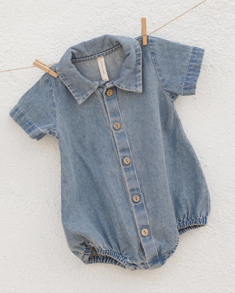 Quincy Mae Romper Matteo Light Denim