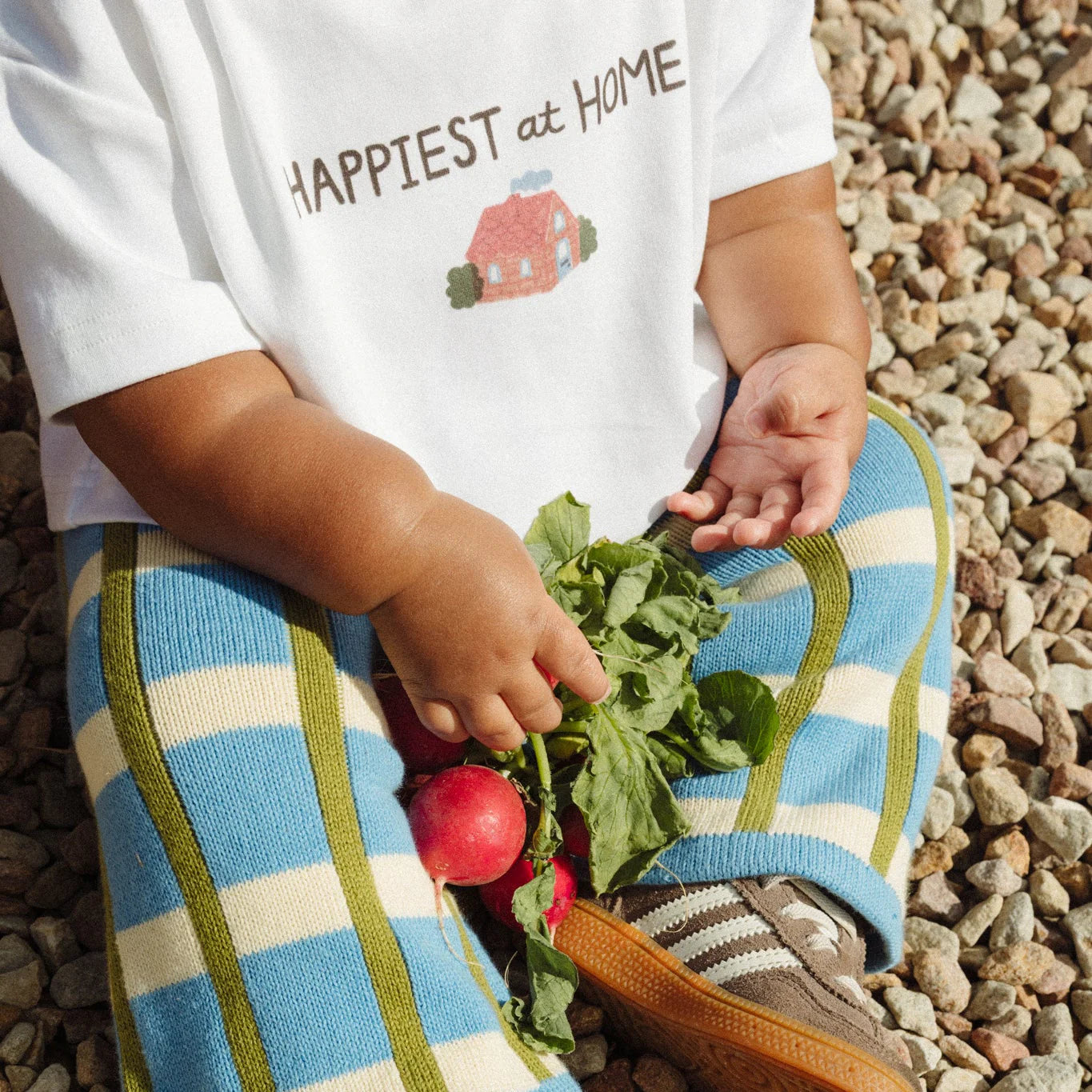 BY GEE Happy At Home Oversized Boxy Tee - White
