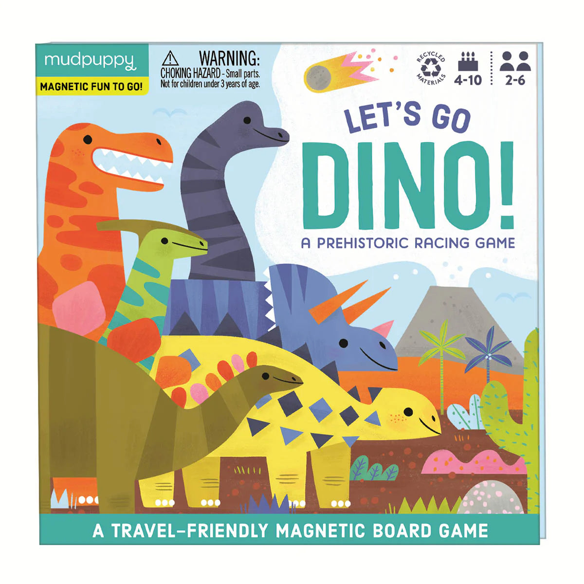 Mudpuppy Let’s Go Dino - Magnetic Board Game