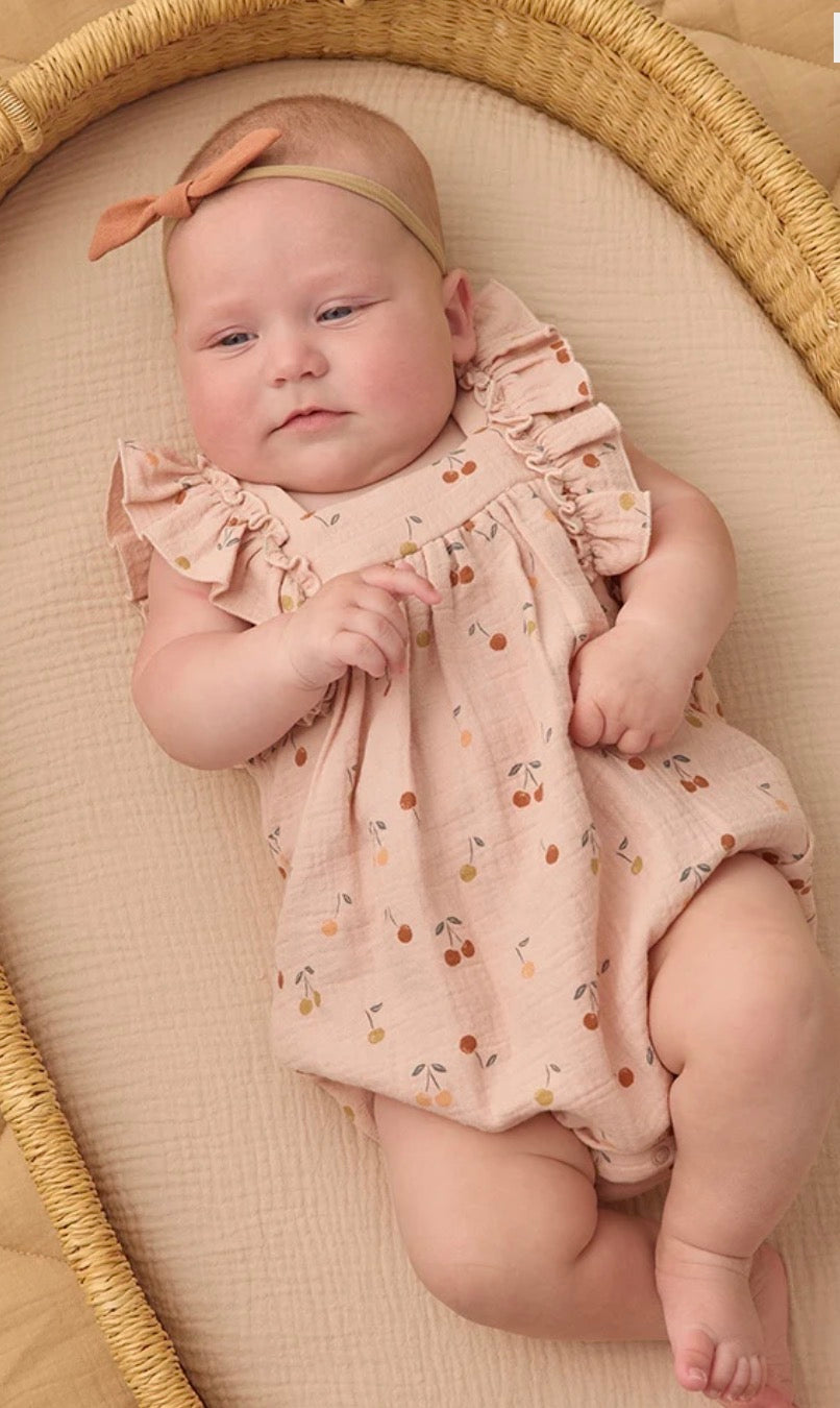 Quincy Mae Maya Romper - Cherries