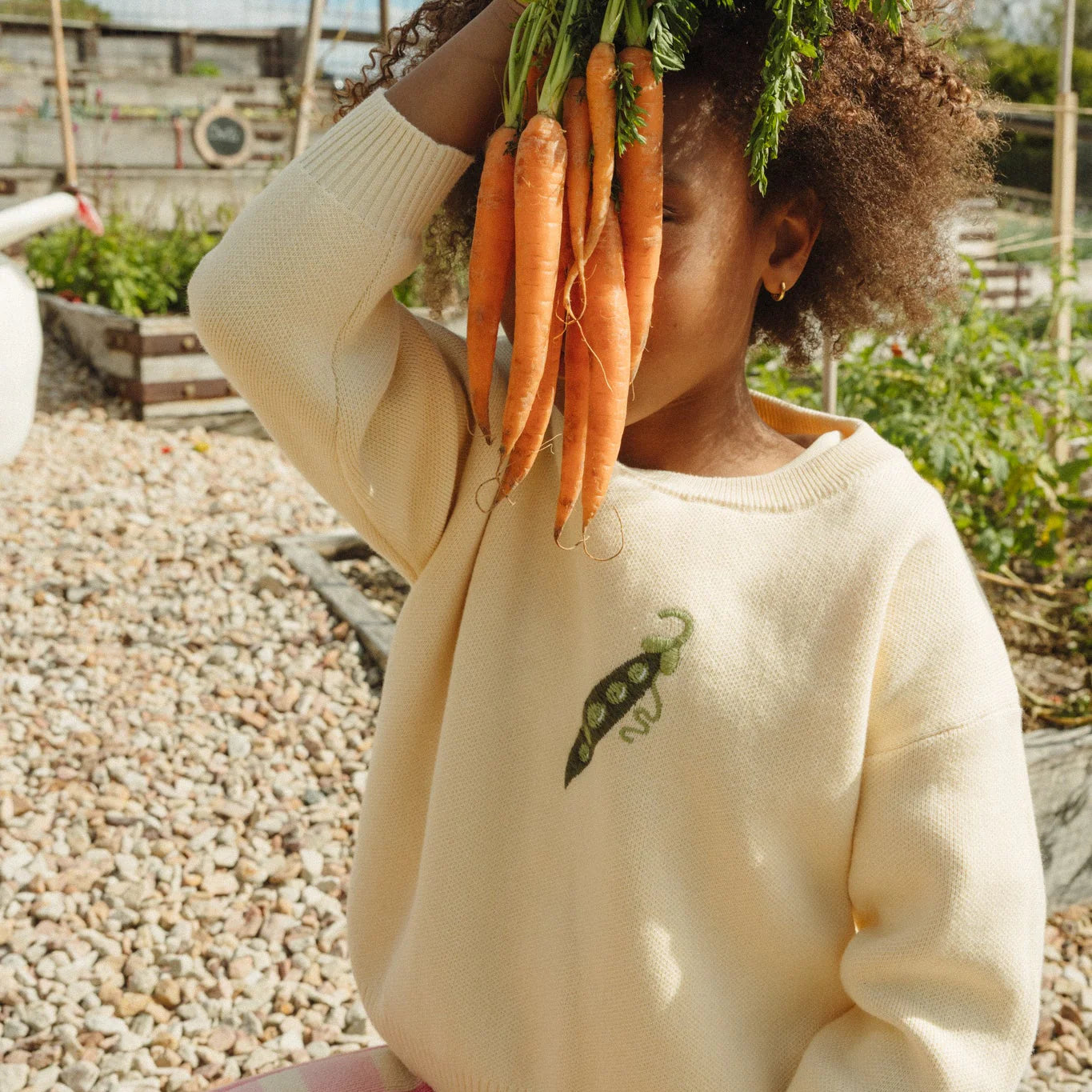 BY GEE Cotton Pea Pod Knit Jumper Cream