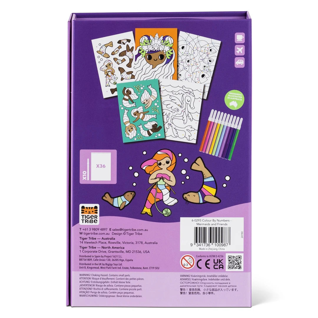 Tiger Tribe - Colouring By Numbers Set - Mermaids & Friends