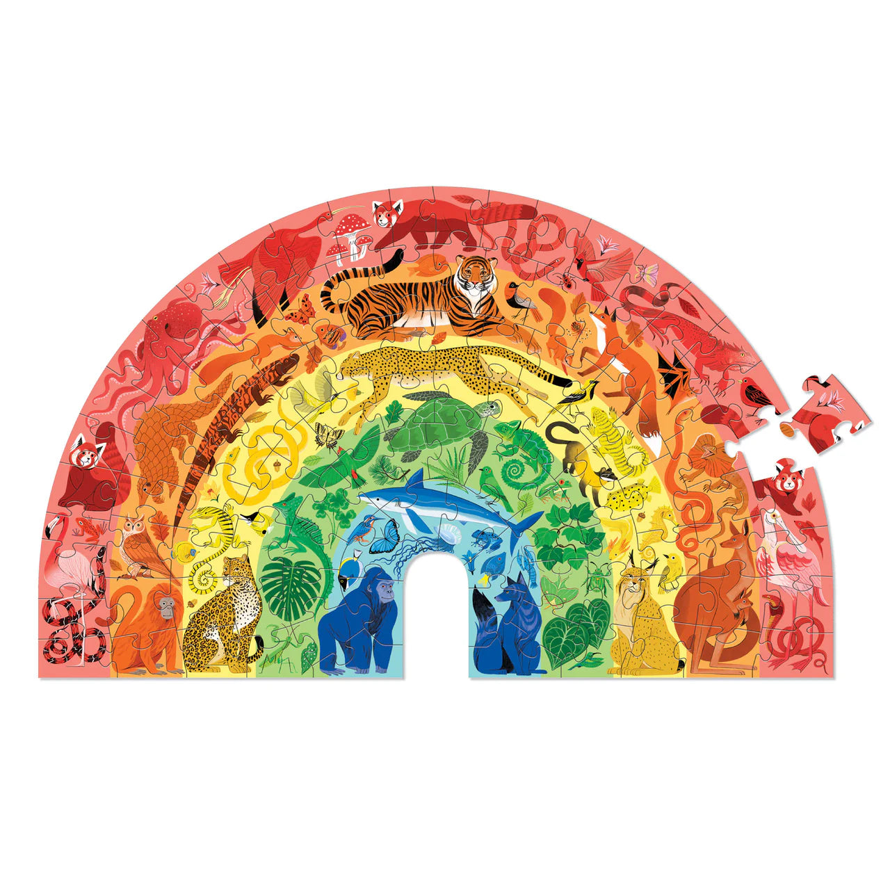 Crocodile Creek Rainbow Puzzle 100pc Animals
