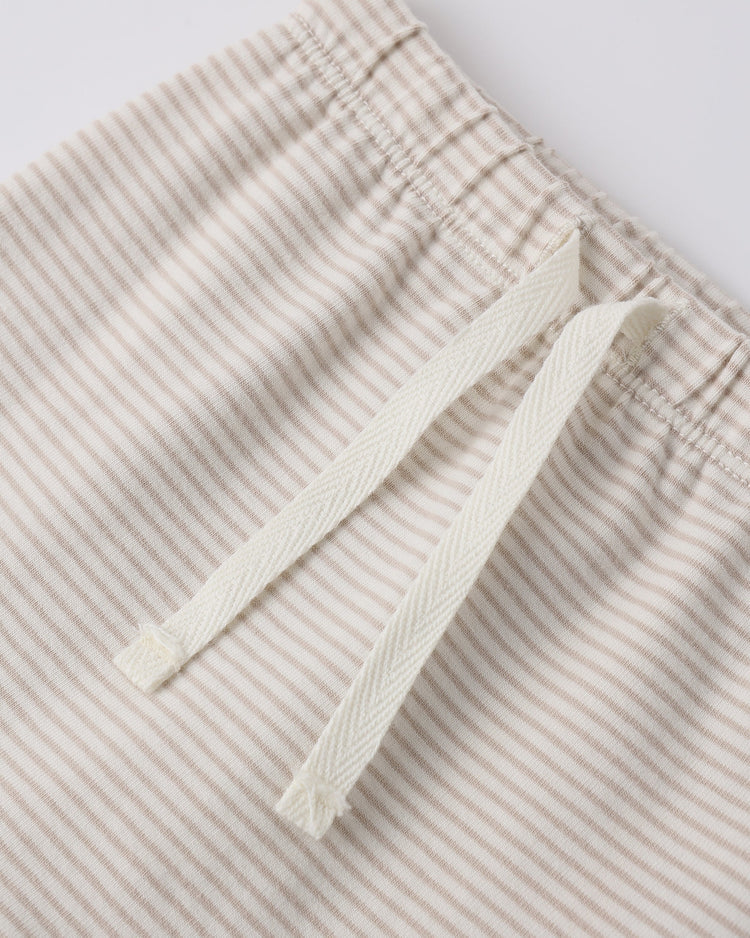 Quincy Mae Kimono Top + Footed Pant - Oat Micro Stripe