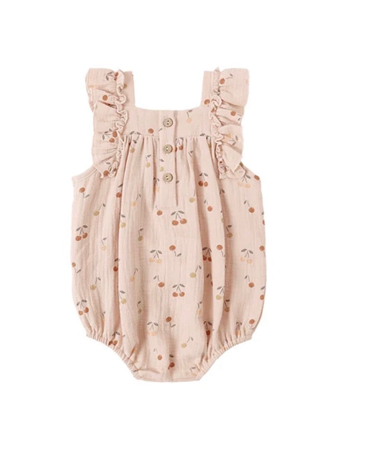 Quincy Mae Maya Romper - Cherries