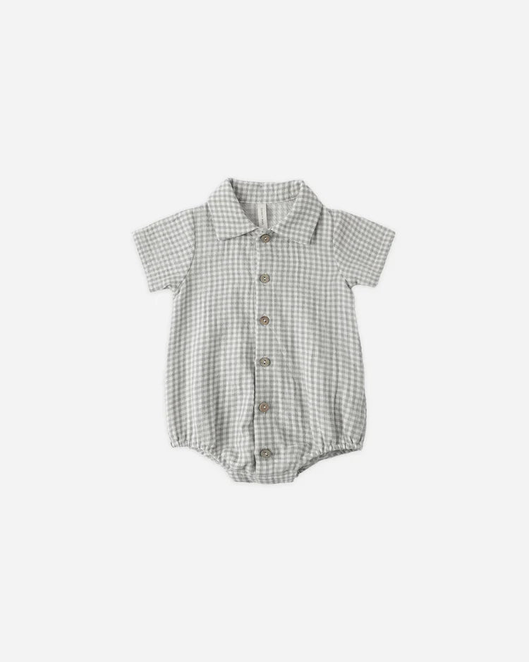 Quincy Mae Romper Matteo Sage Gingham