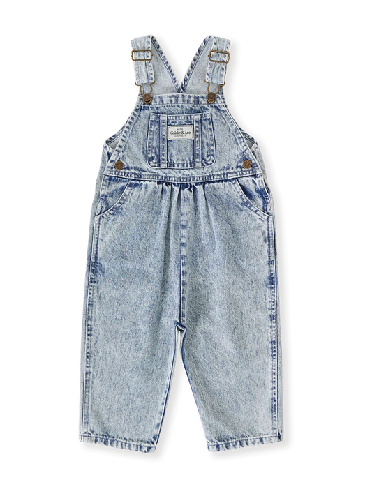 Goldie + Ace Austin Vintage Washed Light Denim Overalls