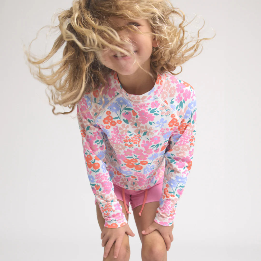 Crywolf Swimwear Long Sleeve Rash Vest Berry Garden