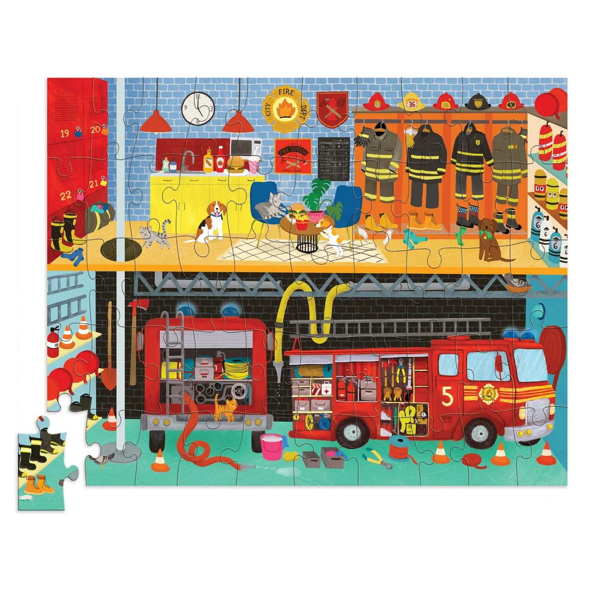 Crocodile Creek Fire Station Puzzle 50 pce