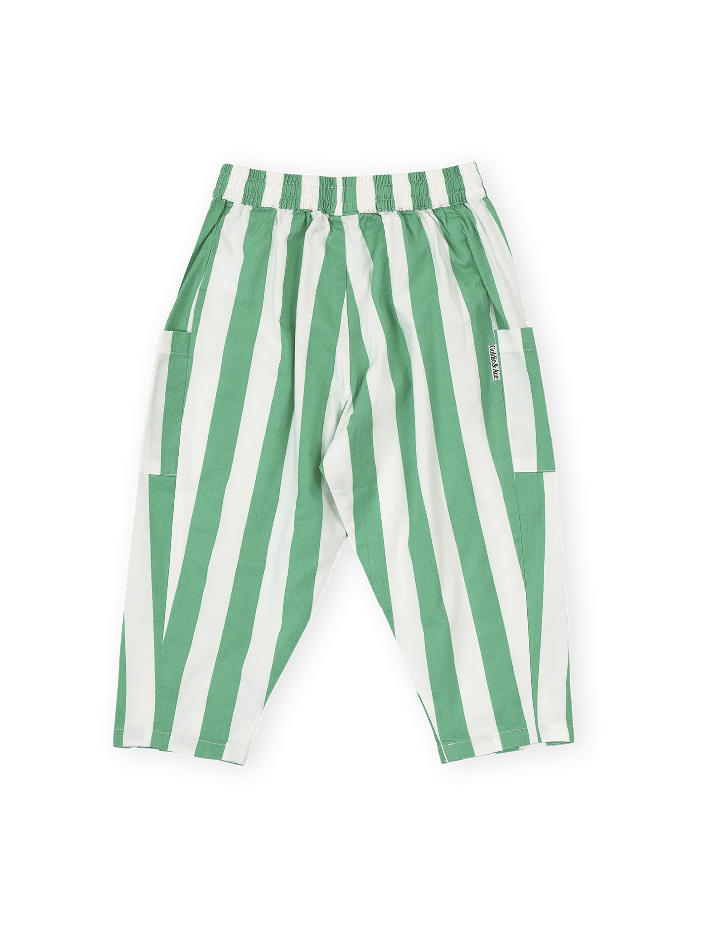 Goldie + Ace Happy Stripe Lightweight Kit Pocket Pant Green/White