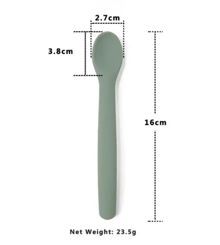 Little Eli - Silicone Suction Plate & Bendable Spoon & Storage bag - Cherry Blossom