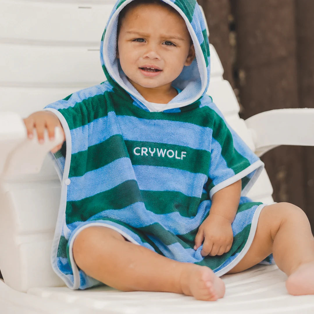 Crywolf BABY HOODED TOWEL Deck Stripe