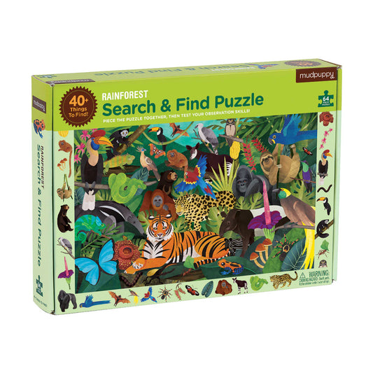 Mudpuppy 64pce Search & Find Puzzle  – Rainforest