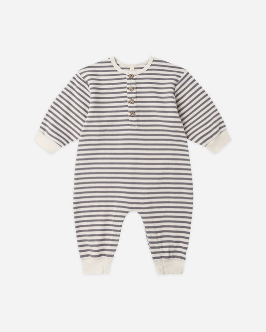 Quincy Mae Relaxed Jumpsuit Slate Stripe