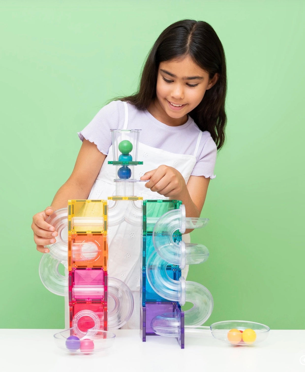 Connetix Magnetic Tiles Ball Run Bright Pack 114 pc - Stock arriving this week dm Nadene