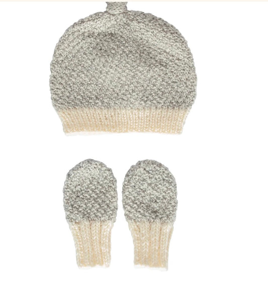 Acorn Baby Merino Beanie Gift Set Cloud Marle