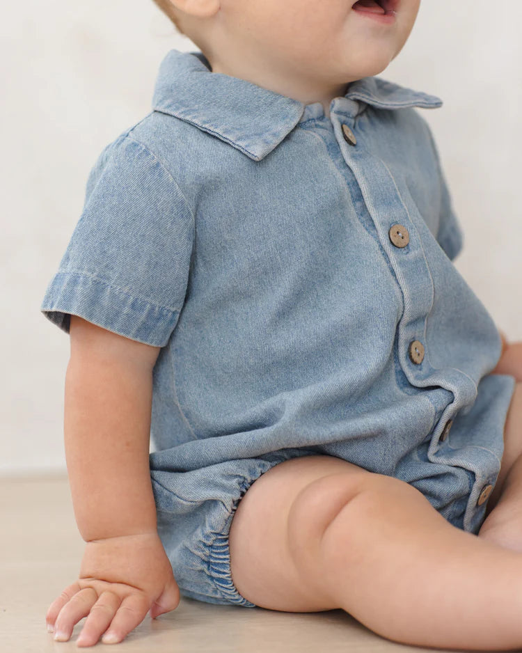 Quincy Mae Romper Matteo Light Denim
