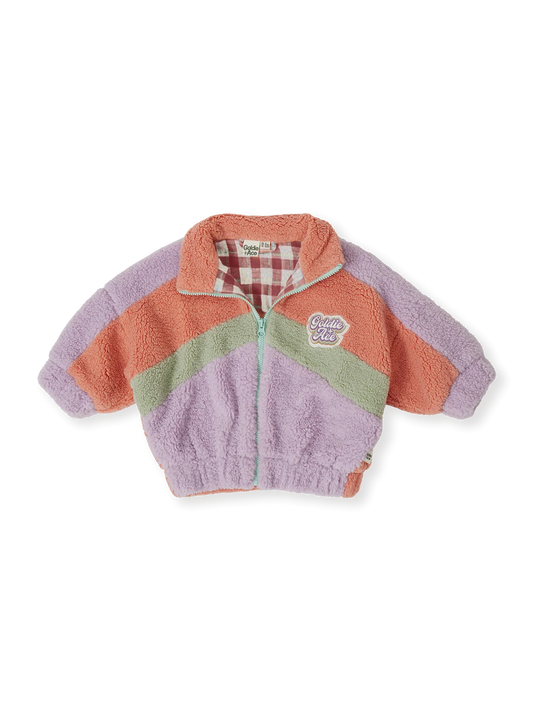 Goldie + Ace Frankie Sherpa Jacket Lilac/Peach/Mint