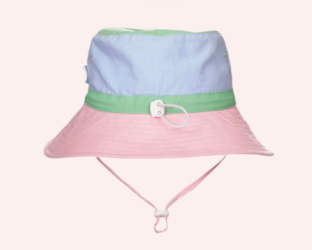 Acorn Kids Sunhats Pink Colour Block Wide Brim Bucket Hat