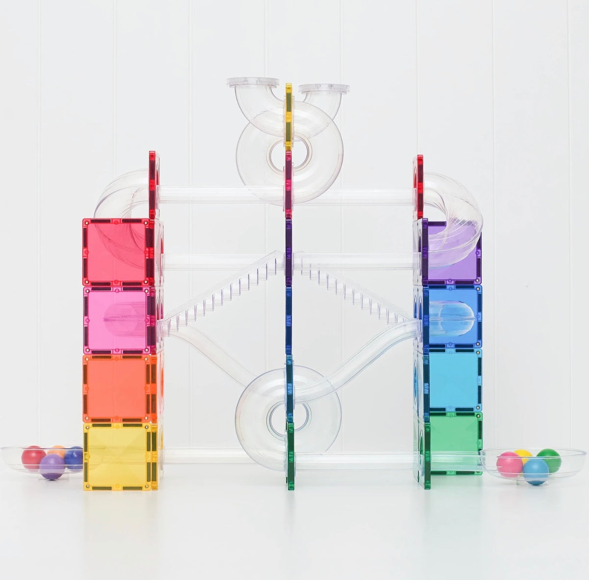 Connetix Magnetic Tiles Ball Run Bright Pack 114 pc - Stock arriving this week dm Nadene