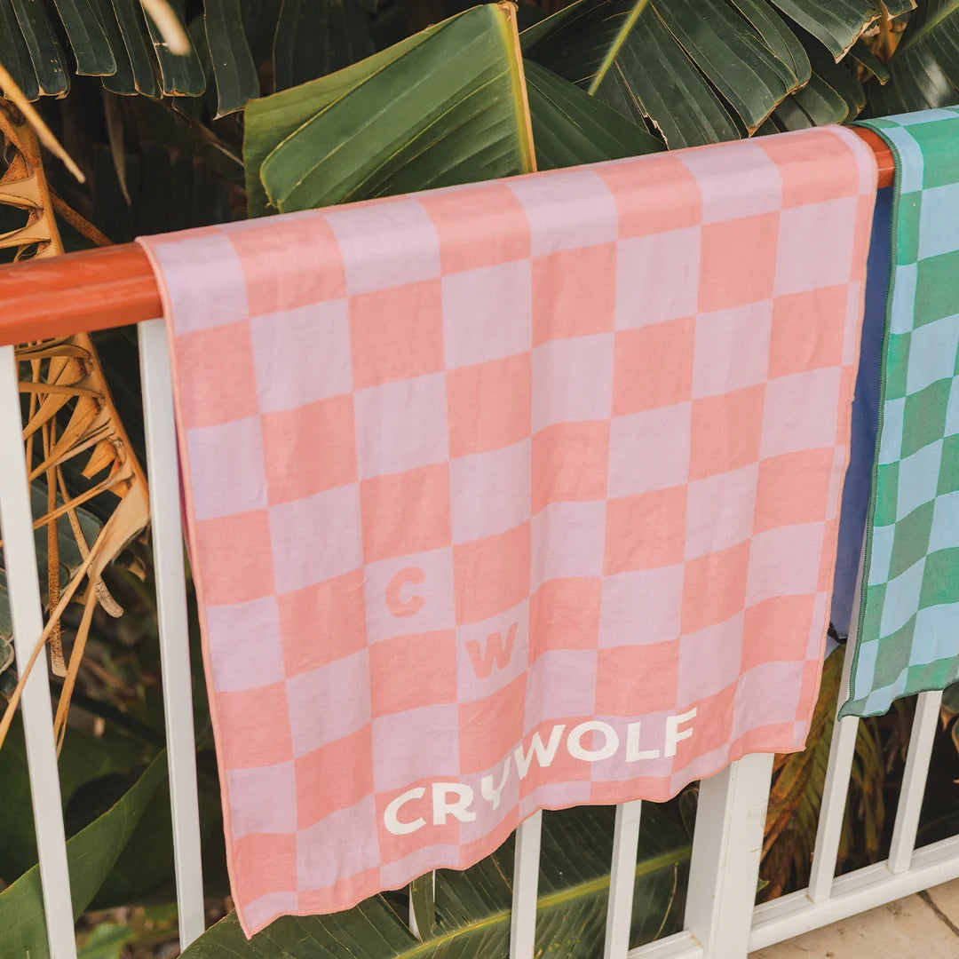 Crywolf Swimwear RAPID DRY TOWEL Flamingo Check
