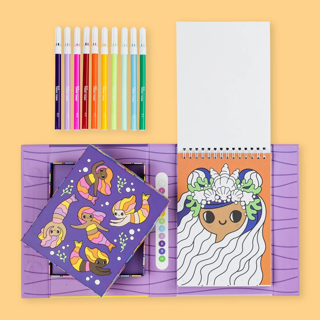 Tiger Tribe - Colouring By Numbers Set - Mermaids & Friends