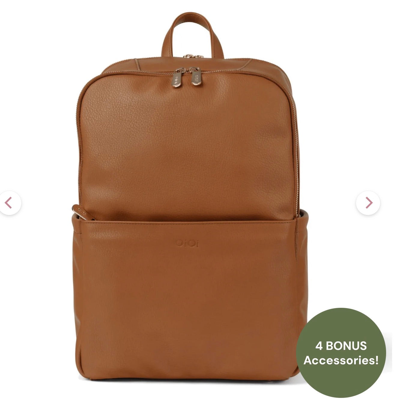 OiOi Multitasker Nappy Backpack Chestnut Vegan Leather