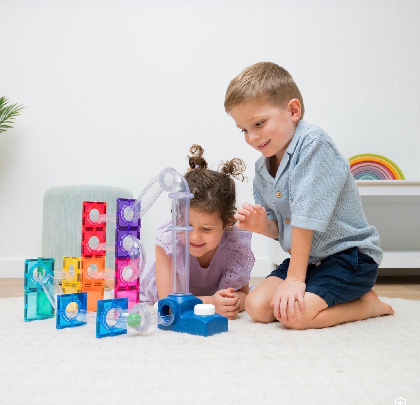 Connetix Magnetic Tiles Ball Run Launcher Pack 47 Pieces