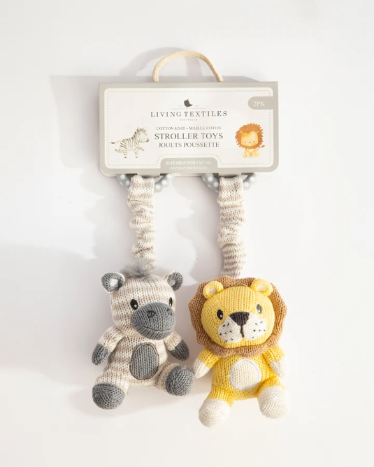 Stroller Toys Cotton Knit | Zebra & Lion