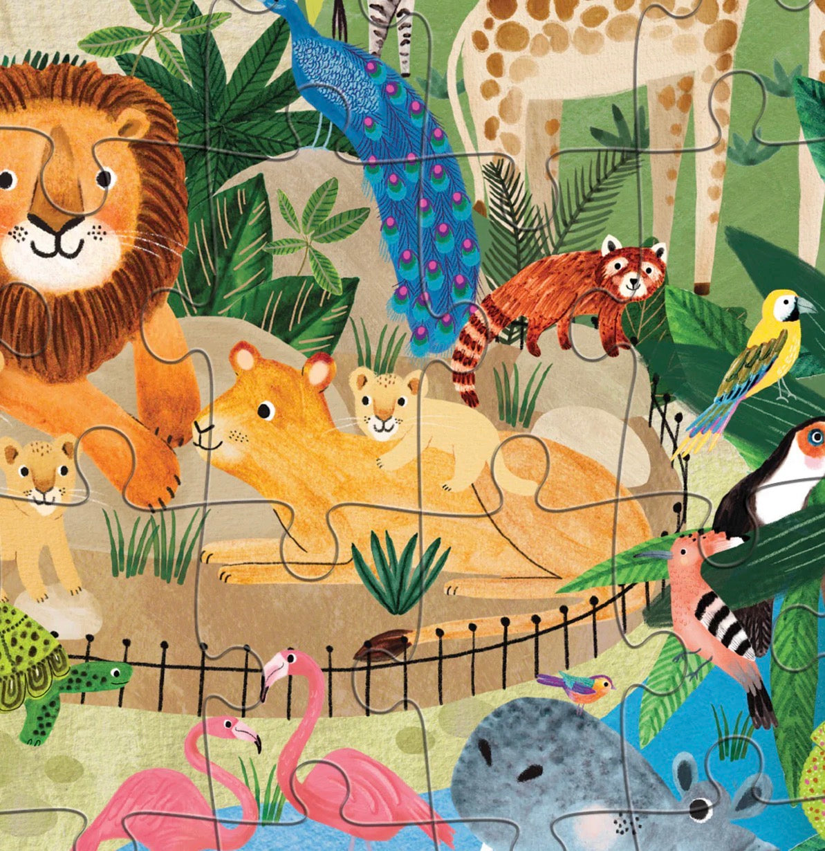 Crocodile Creek Mini Puzzle 50pce - At The Zoo