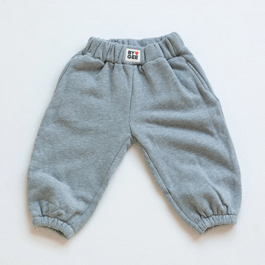 BY GEE Cotton Wide Leg Sweatpant - Grey Marle