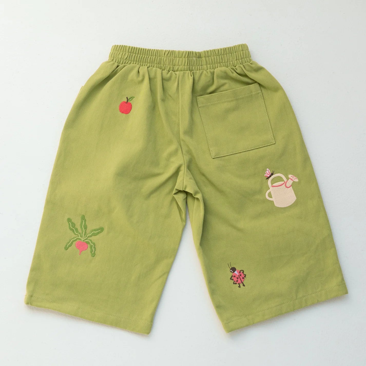 BY GEE Cropped Wide Leg Cargo Pant - Apple