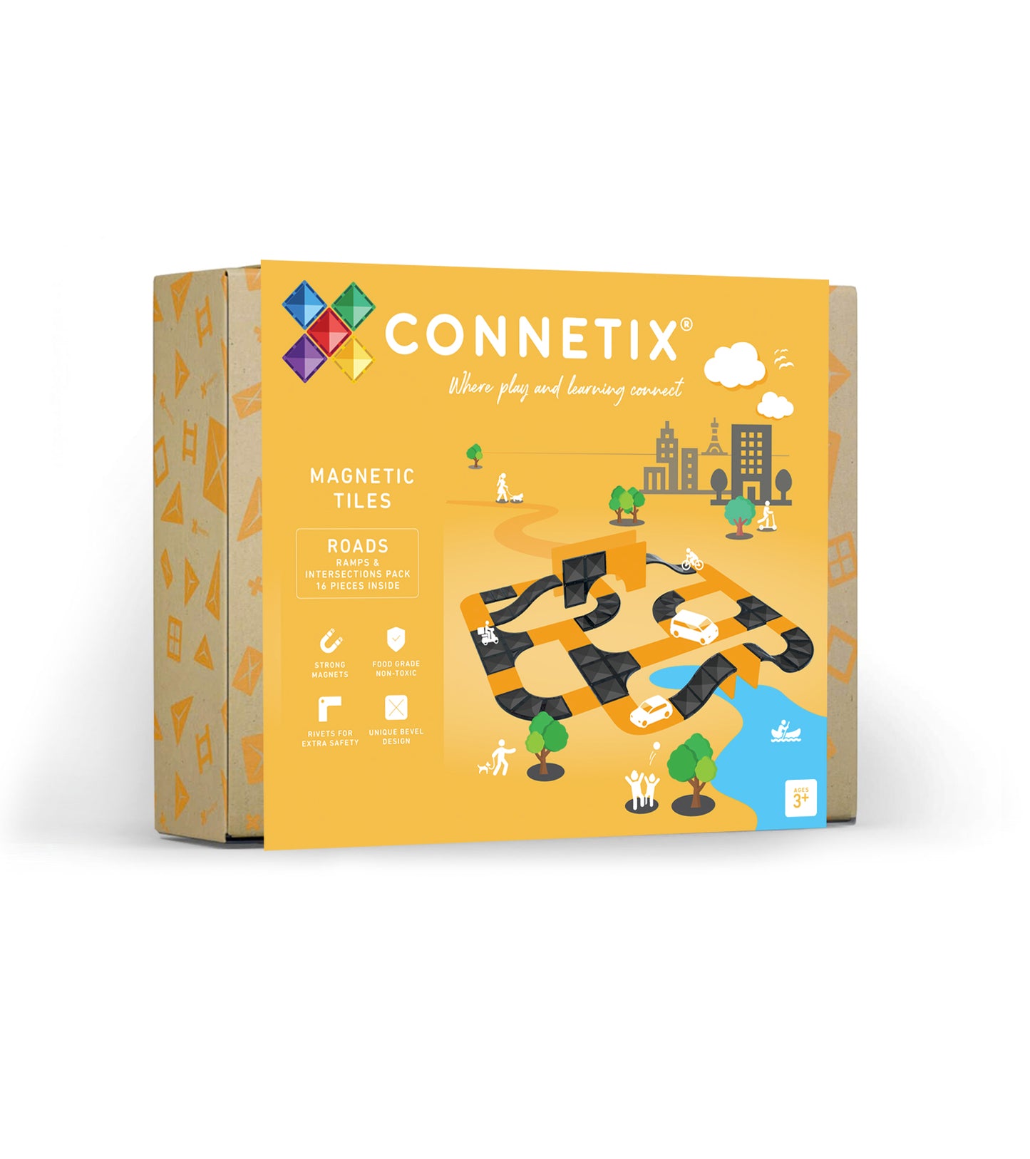 Connetix -  Road Ramps and Intersections Pack 16 Piece