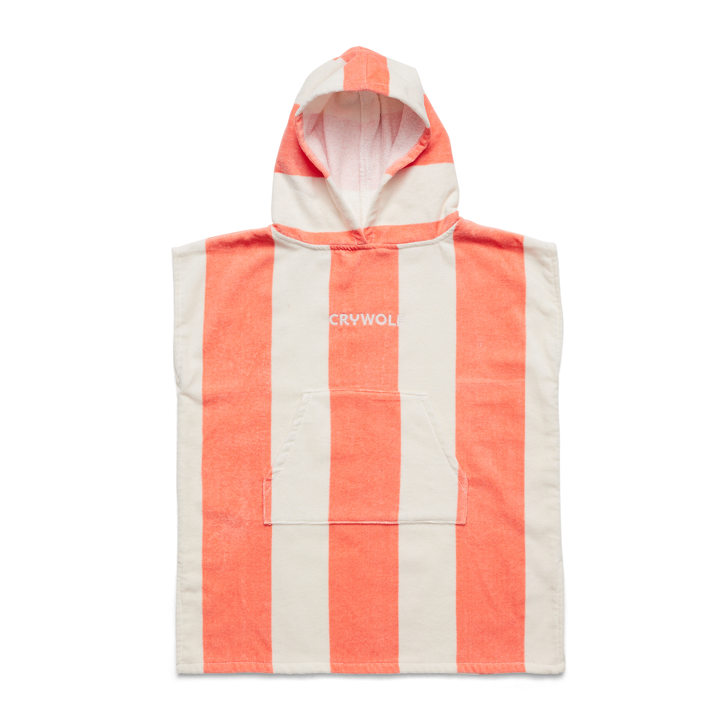 Crywolf Swimwear Hooded Towel Coral Stripe