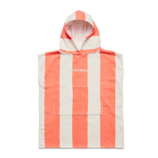 Crywolf Swimwear Hooded Towel Coral Stripe