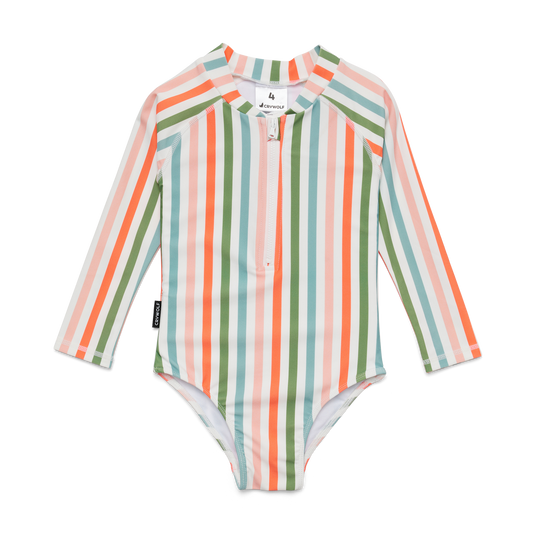 Crywolf Swimwear LongSleeve Swimsuit Summer Stripe