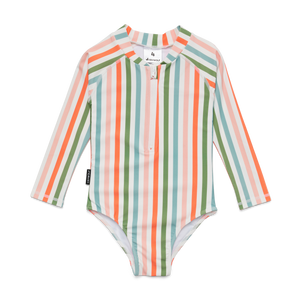 Crywolf Swimwear LongSleeve Swimsuit Summer Stripe