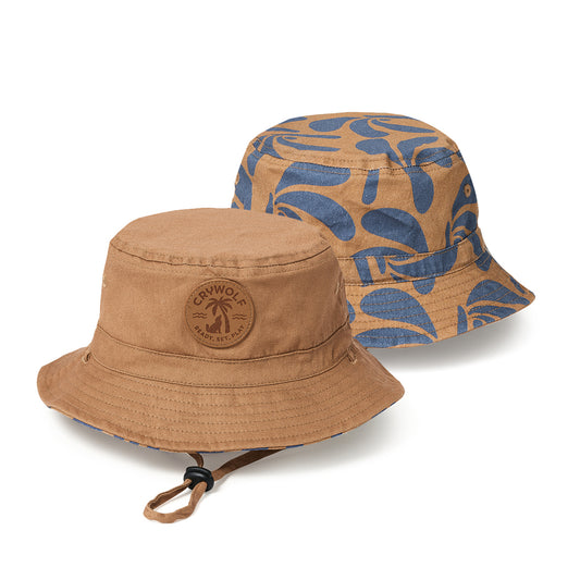 Crywolf Reversible Bucket Hat Indigo Palms