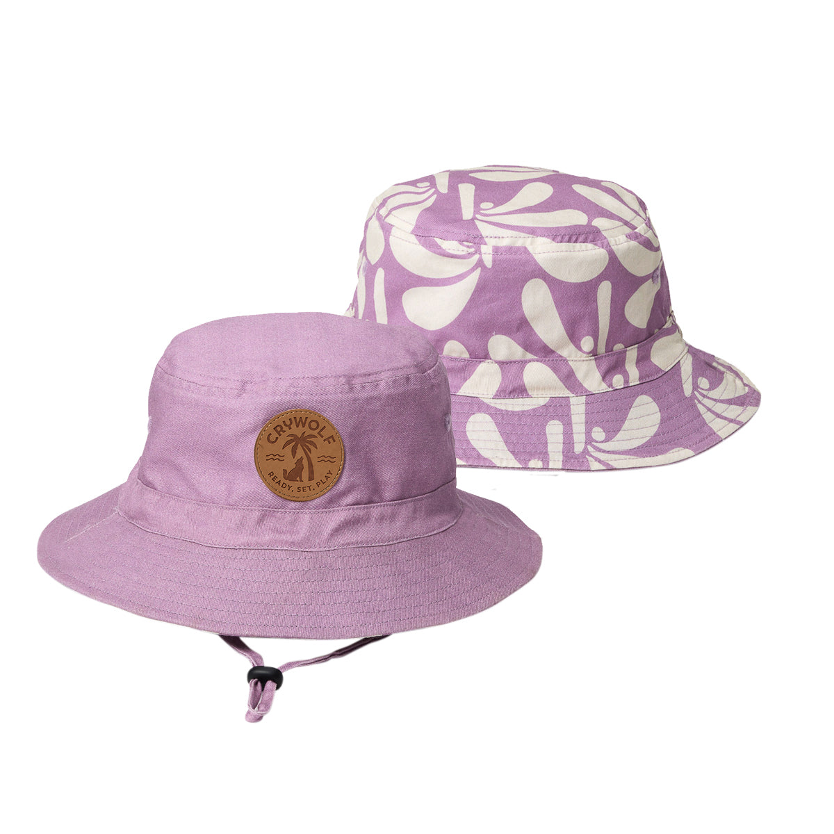 Crywolf Reversible Bucket Hat Lilac Palms