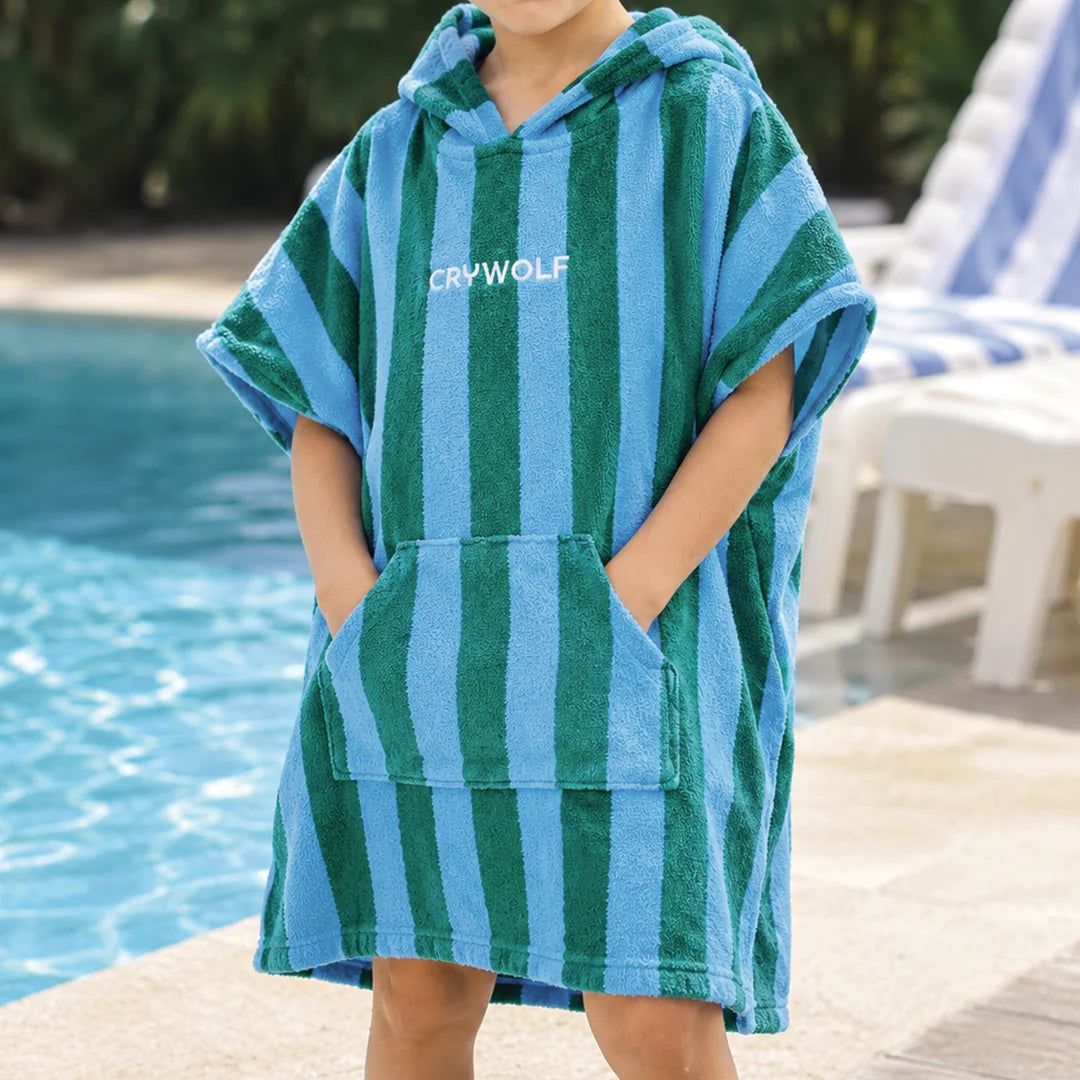 Crywolf Swimwear HOODED TOWEL Deck Stripe