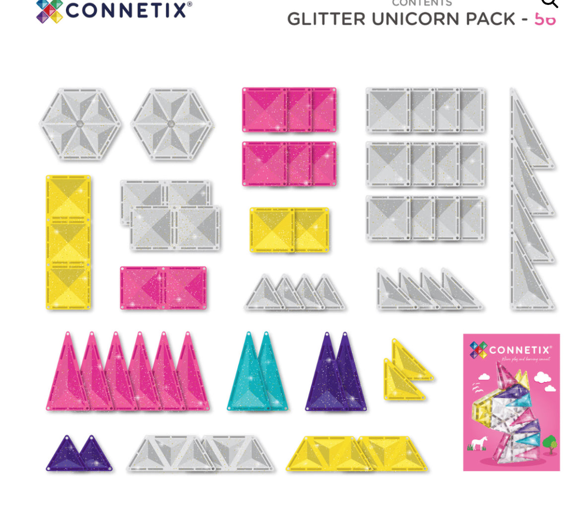 Connetix - Glitter Unicorn Pack 56 pc