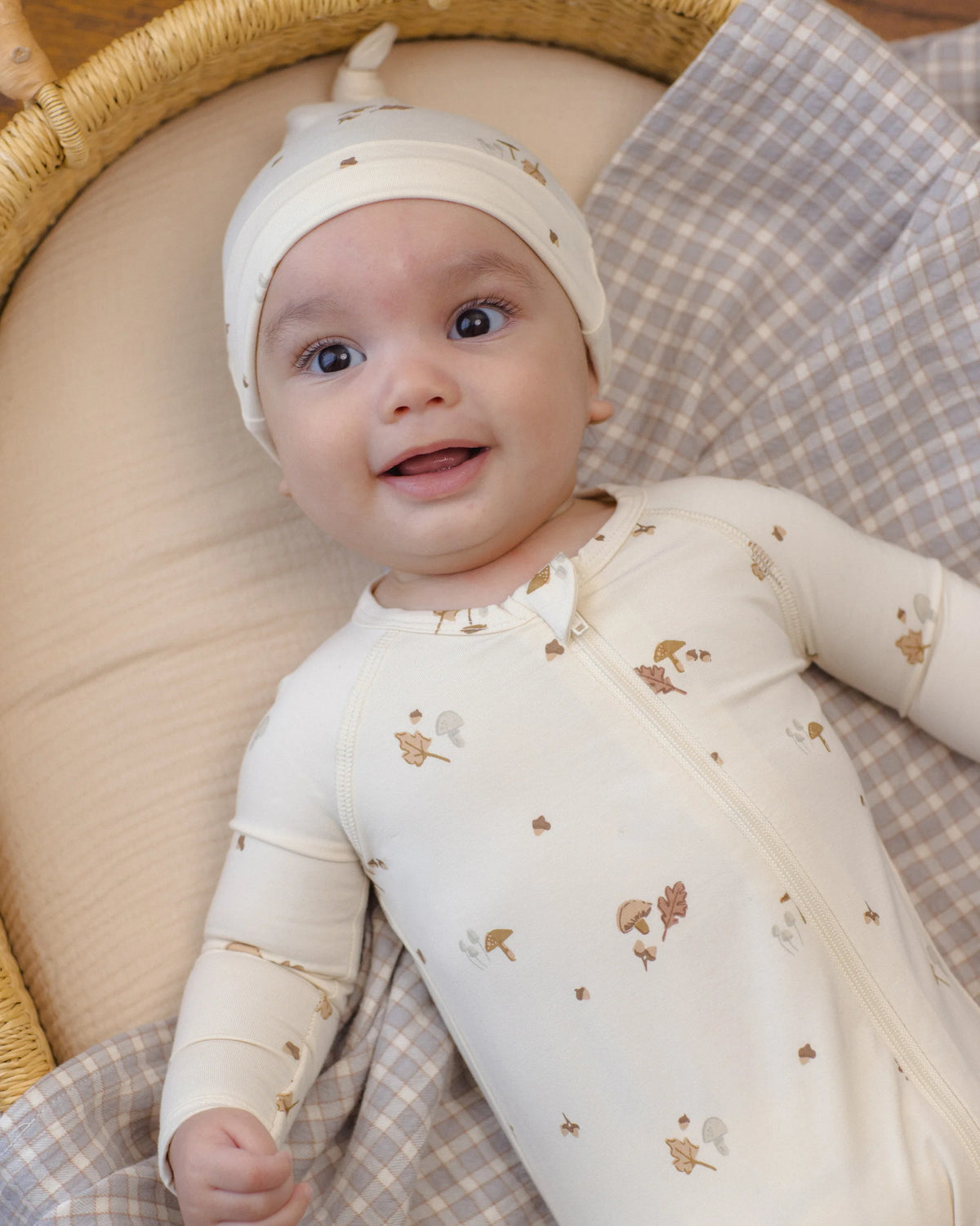 Quincy Mae Bamboo Zip Footie Woodland